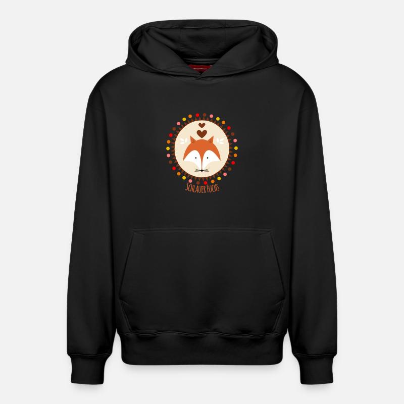 Smart Fox - Sweat à capuche unisexe décontracté en coton biologique – de SPREAD - noir