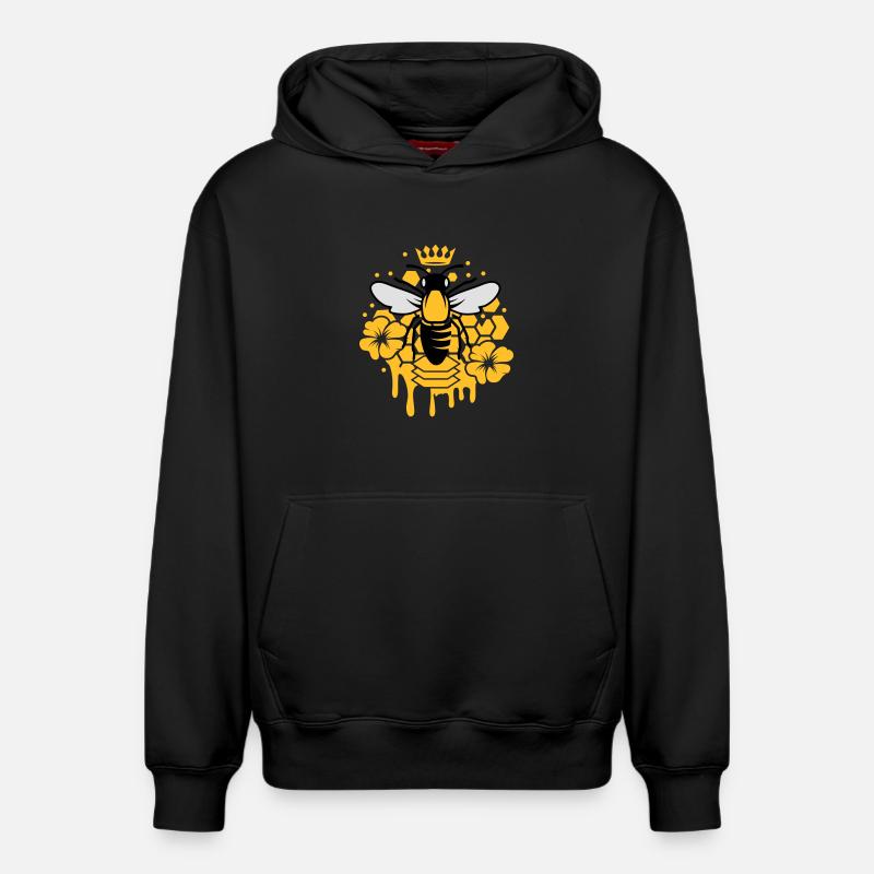 Eine Biene mit einer Krone - Relaxed Unisex Organic Hoodie – von SPREAD - Schwarz