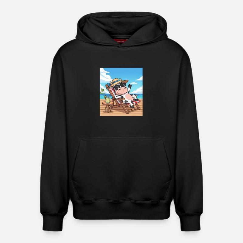 vache cool - Sweat à capuche unisexe décontracté en coton biologique – de SPREAD - noir