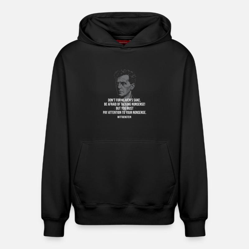 Citation absurde de Wittgenstein - Sweat à capuche unisexe décontracté en coton biologique – de SPREAD - noir