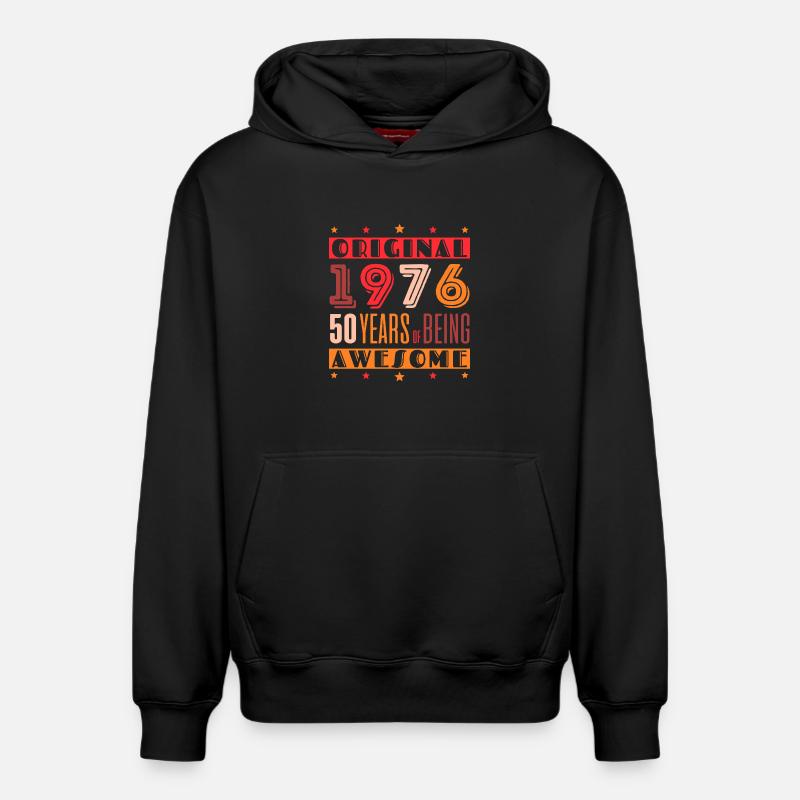 1976 : 50 ans d’expérience spéciale - Sweat à capuche unisexe décontracté en coton biologique – de SPREAD - noir