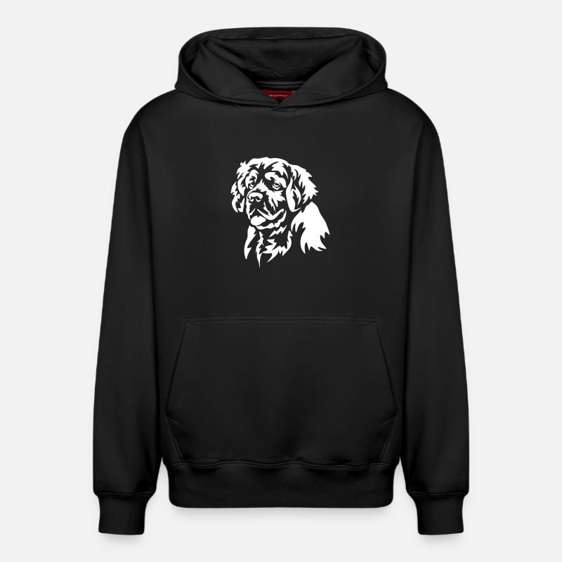 Clumber Spaniel Head « Édition Noire » - Sweat à capuche unisexe décontracté en coton biologique – de SPREAD - noir
