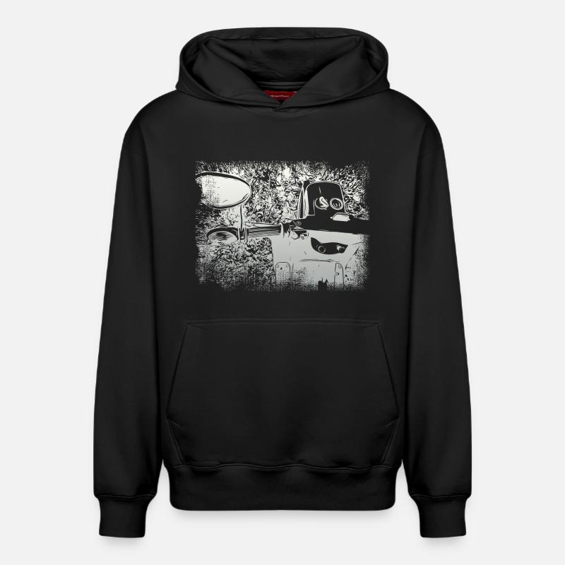Hirondelle simson KR51 - Sweat à capuche unisexe décontracté en coton biologique – de SPREAD - noir