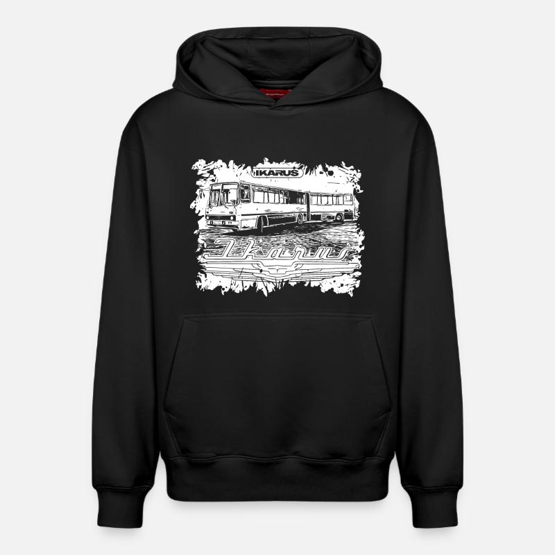 Bus articulé Ikarus Bus - Sweat à capuche unisexe décontracté en coton biologique – de SPREAD - noir