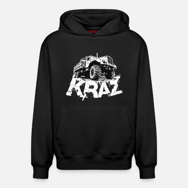 Camion KRAZ - Sweat à capuche unisexe décontracté en coton biologique – de SPREAD - noir