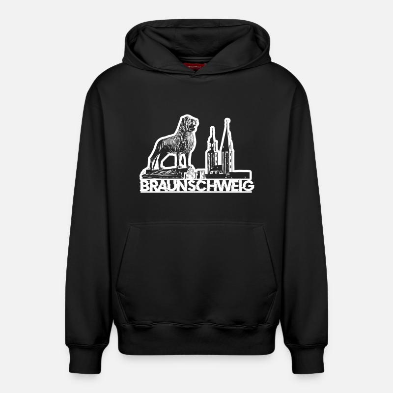 Brunswick Lion - Sweat à capuche unisexe décontracté en coton biologique – de SPREAD - noir