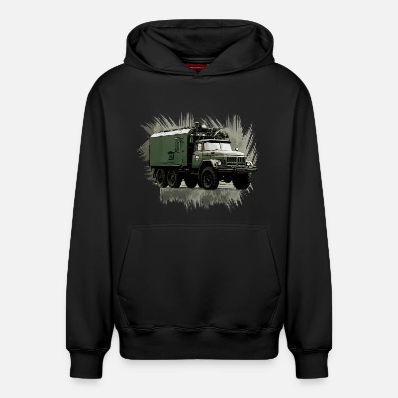 ZIL 131 KO - Sweat à capuche unisexe décontracté en coton biologique – de SPREAD - noir