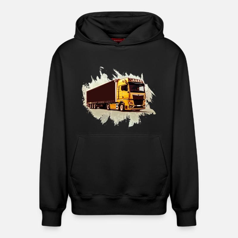 CAMION - Sweat à capuche unisexe décontracté en coton biologique – de SPREAD - noir