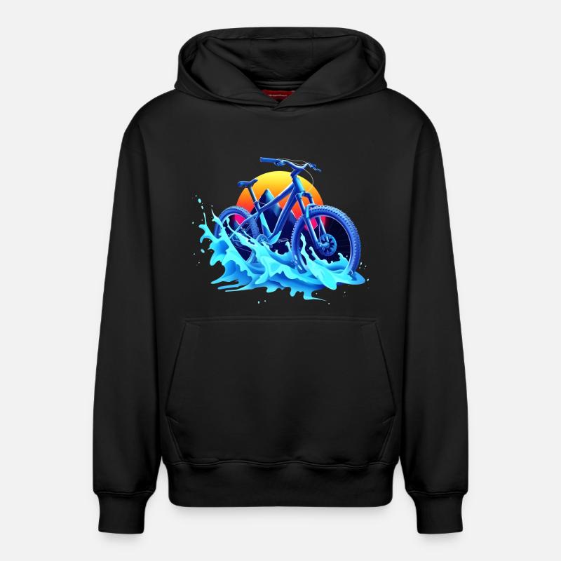VTT Vaporwave - Sweat à capuche unisexe décontracté en coton biologique – de SPREAD - noir
