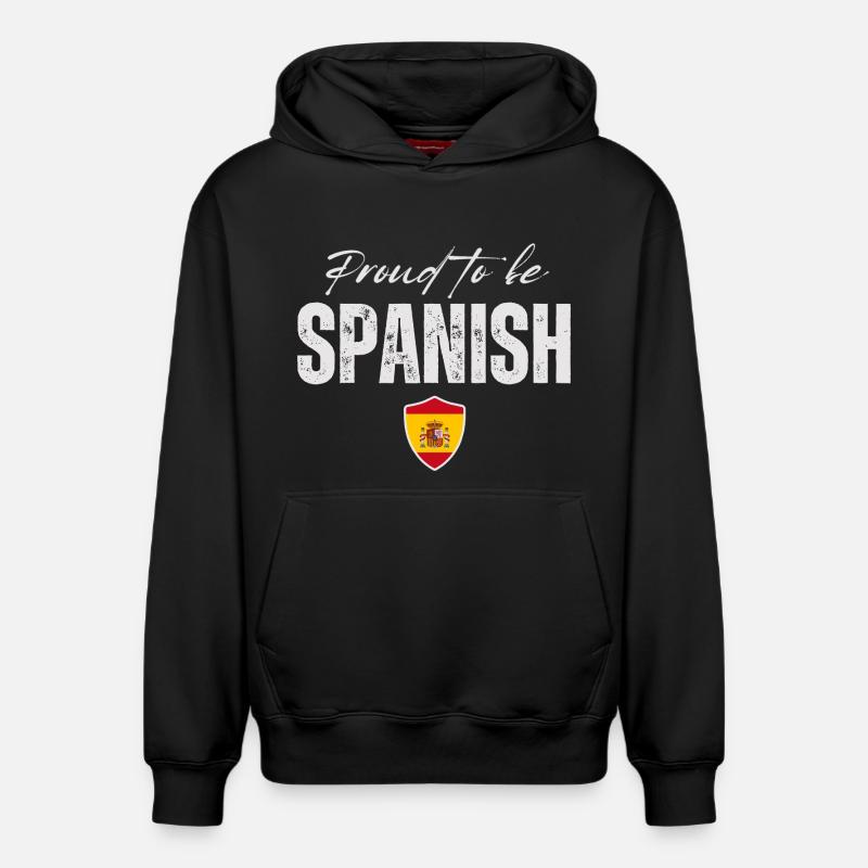Fierté espagnole, j'aime l'Espagne - Sweat à capuche unisexe décontracté en coton biologique – de SPREAD - noir