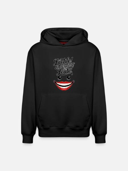Always smiling - Relaxed Unisex Organic Hoodie – by SPREAD - black