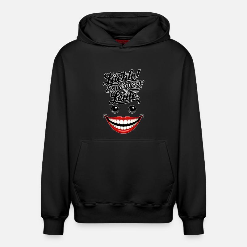 Always smiling - Relaxed Unisex Organic Hoodie – by SPREAD - black