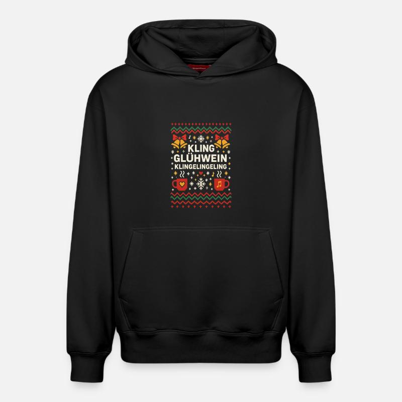 Klingelingeling au vin chaud - Sweat à capuche unisexe décontracté en coton biologique – de SPREAD - noir