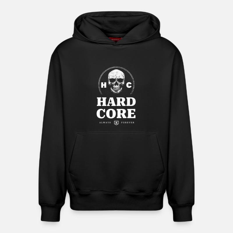 Schädel Hardcore - Relaxed Unisex Organic Hoodie – von SPREAD - Schwarz