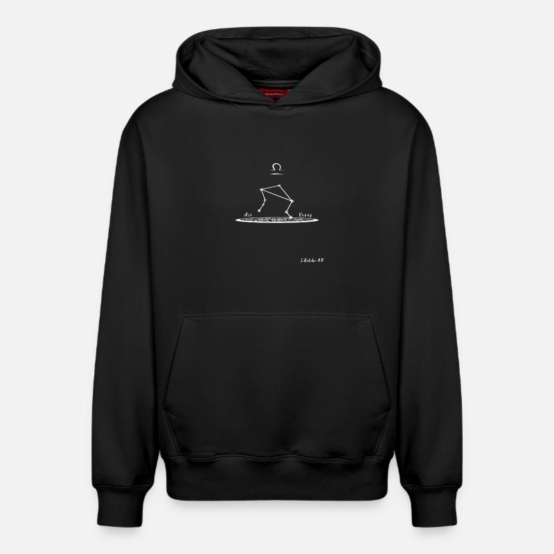 LIBRA - Theme and Constellation - Sweat à capuche unisexe décontracté en coton biologique – de SPREAD - noir