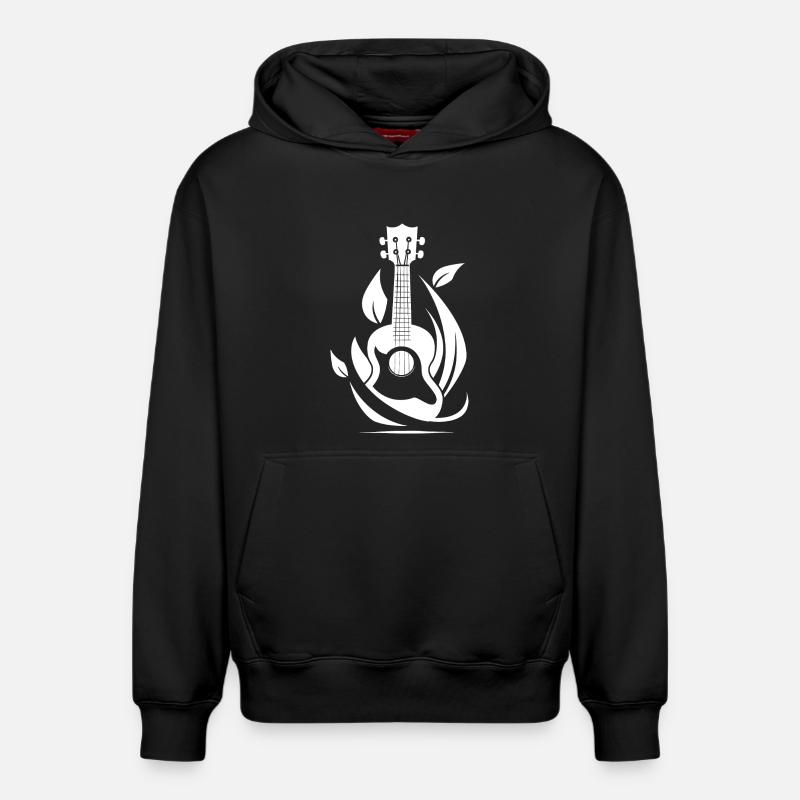 Graphiques Ukulele - Sweat à capuche unisexe décontracté en coton biologique – de SPREAD - noir