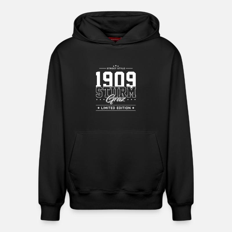Sturm Graz - Sweat à capuche unisexe décontracté en coton biologique – de SPREAD - noir