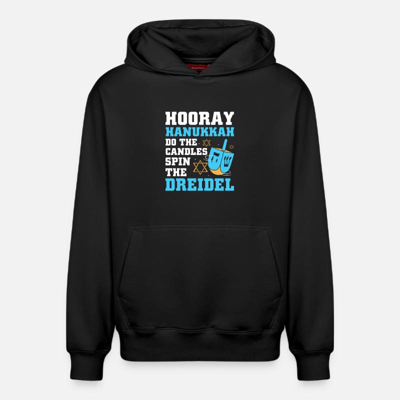 Hanoukka Hanoukka Hanoukka - Sweat à capuche unisexe décontracté en coton biologique – de SPREAD - noir