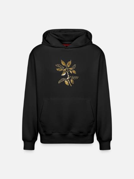 Fleur - Sweat à capuche unisexe décontracté en coton biologique – de SPREAD - noir