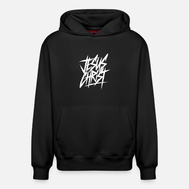 Graffiti Lettres, Jésus-Christ - Sweat à capuche unisexe décontracté en coton biologique – de SPREAD - noir