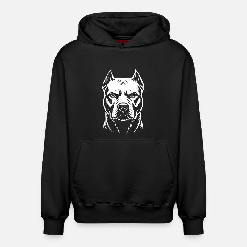Tête de Pitbull - Sweat à capuche unisexe décontracté en coton biologique – de SPREAD - noir