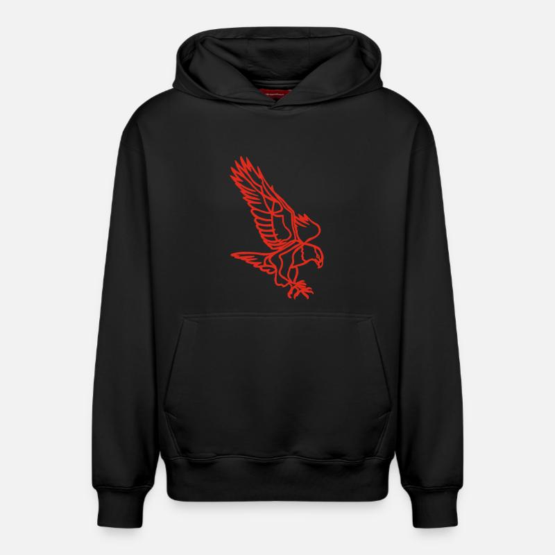 Aigle rouge en vol - Sweat à capuche unisexe décontracté en coton biologique – de SPREAD - noir