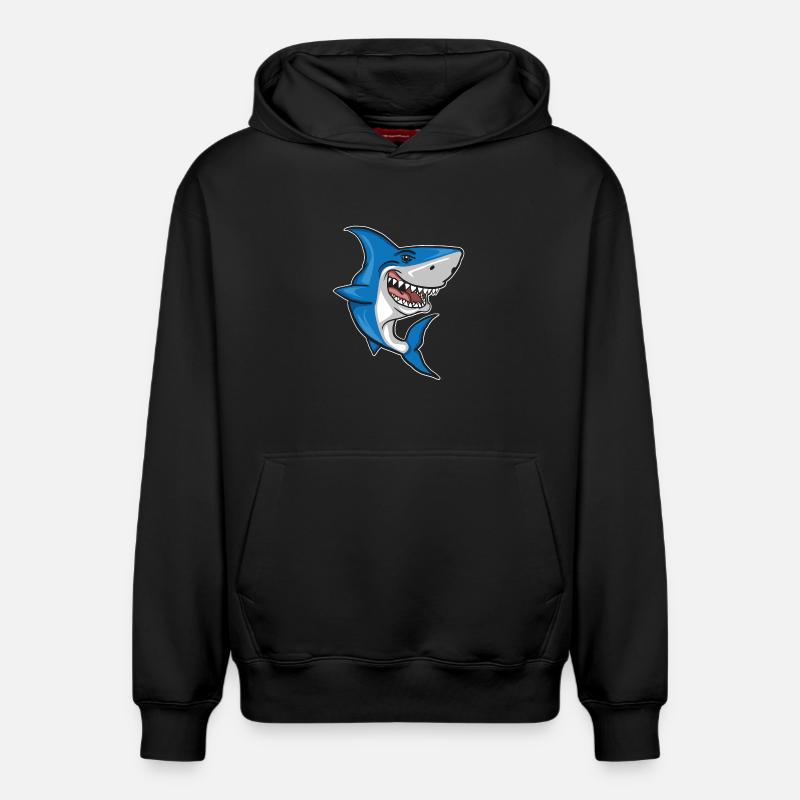 Requin - Poisson - Sweat à capuche unisexe décontracté en coton biologique – de SPREAD - noir