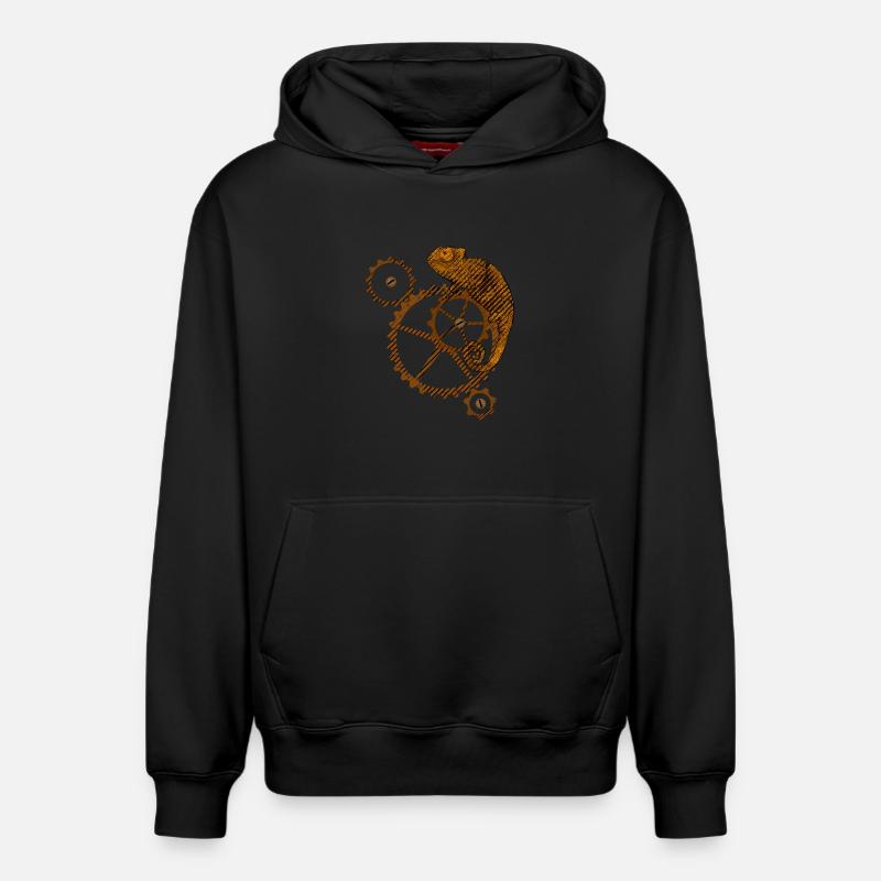 Steampunk Caméléon - Sweat à capuche unisexe décontracté en coton biologique – de SPREAD - noir
