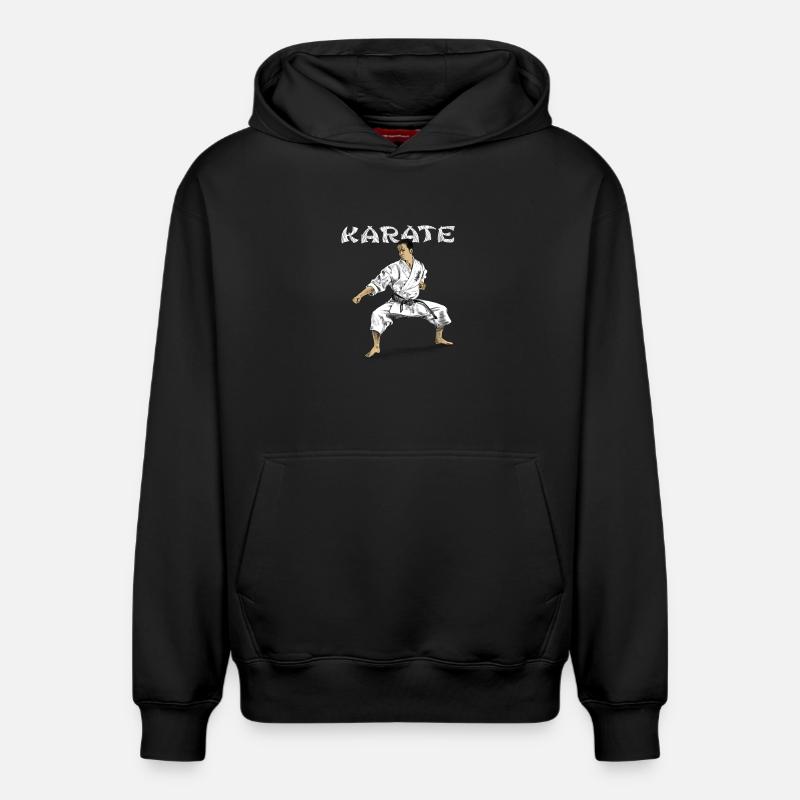 karate - Sweat à capuche unisexe décontracté en coton biologique – de SPREAD - noir