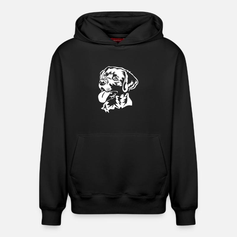 Tête labrador « Black Edition » - Sweat à capuche unisexe décontracté en coton biologique – de SPREAD - noir