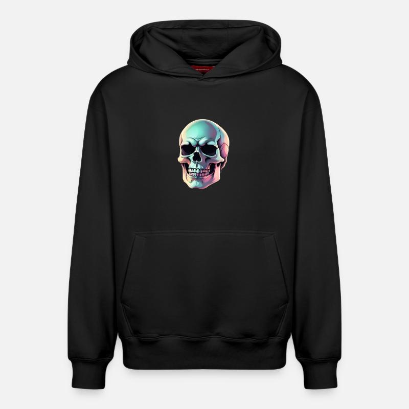 Crâne de Printflow - Sweat à capuche unisexe décontracté en coton biologique – de SPREAD - noir