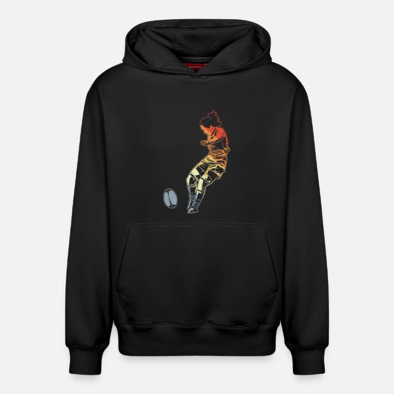 Rugby féminin - Sweat à capuche unisexe décontracté en coton biologique – de SPREAD - noir