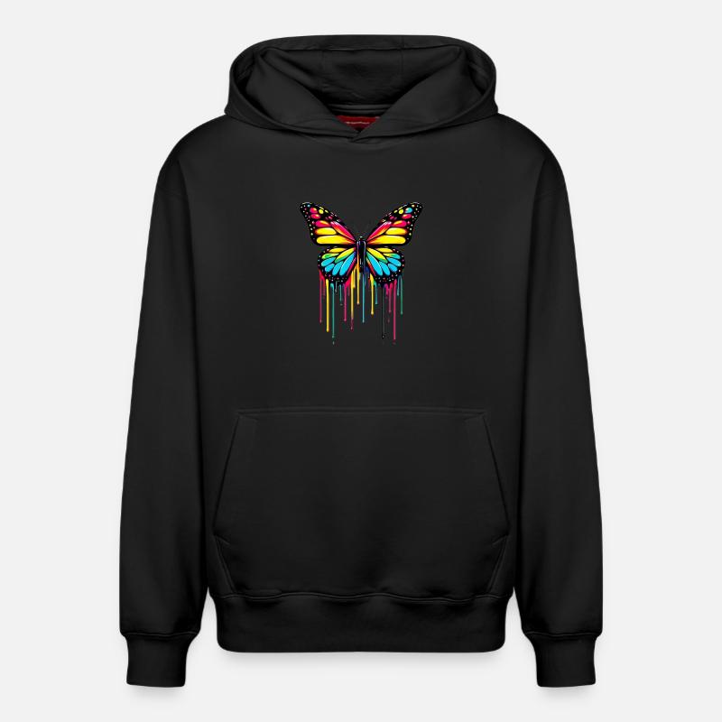 Papillon - Sweat à capuche unisexe décontracté en coton biologique – de SPREAD - noir