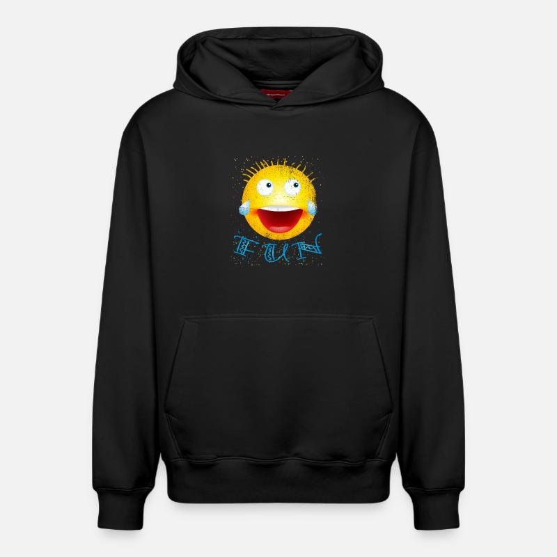 rires souriants modifiés - Sweat à capuche unisexe décontracté en coton biologique – de SPREAD - noir