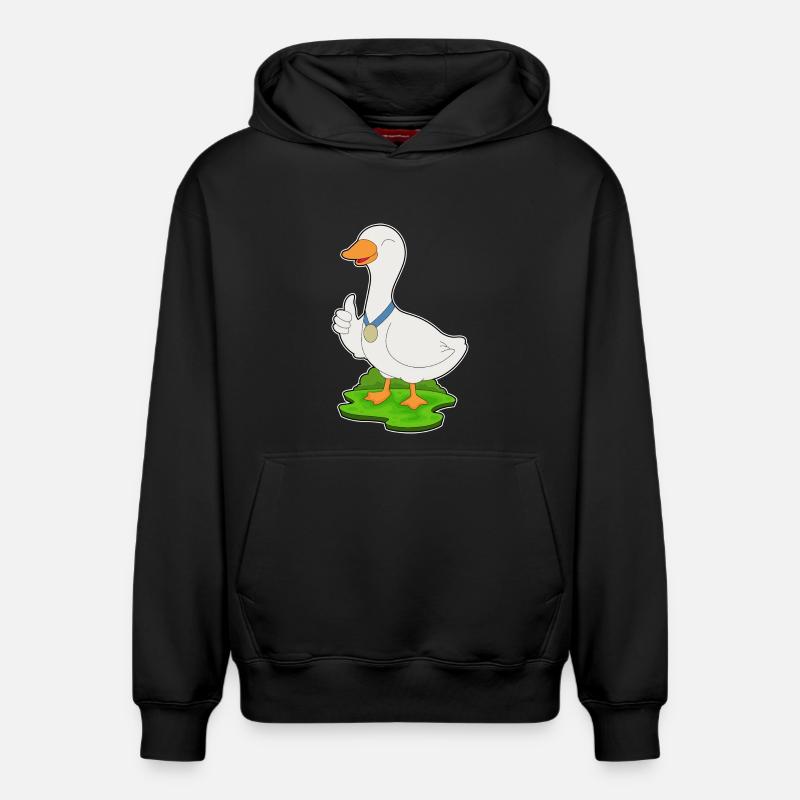 Médaille du canard - Sweat à capuche unisexe décontracté en coton biologique – de SPREAD - noir