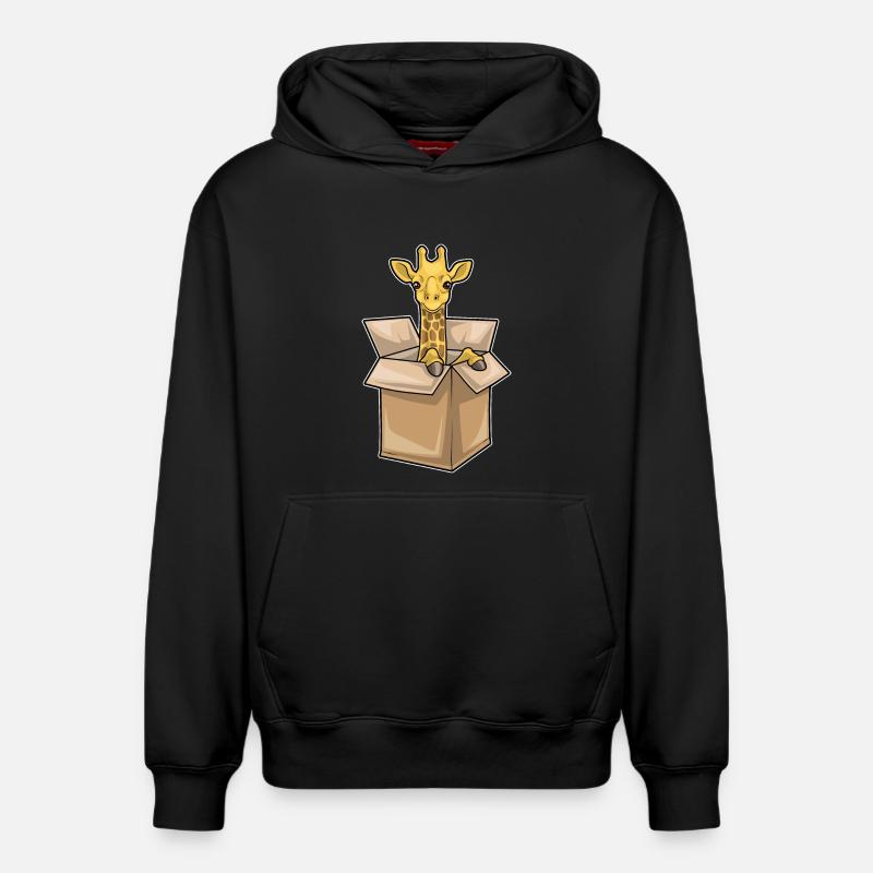Boîte Girafe - Sweat à capuche unisexe décontracté en coton biologique – de SPREAD - noir