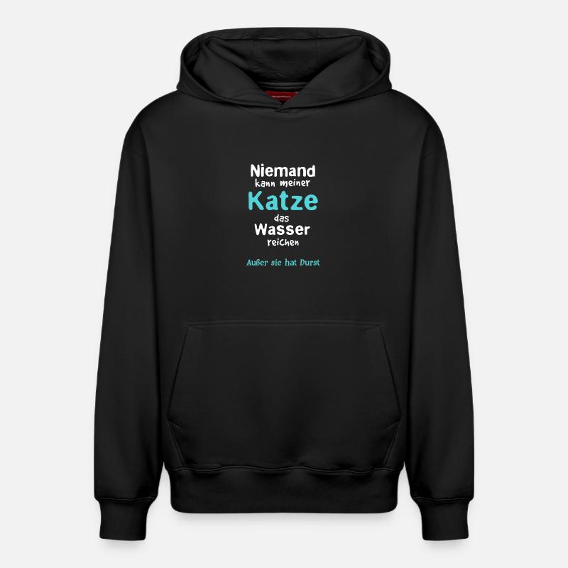 Zone d’eau des chats - Sweat à capuche unisexe décontracté en coton biologique – de SPREAD - noir