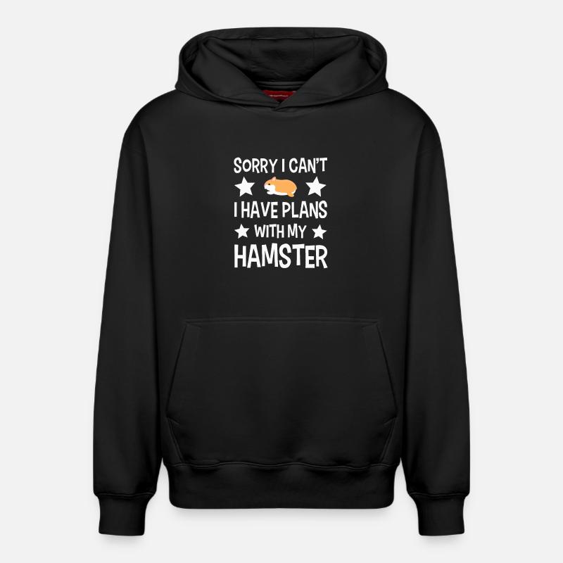 Hamster - Sweat à capuche unisexe décontracté en coton biologique – de SPREAD - noir