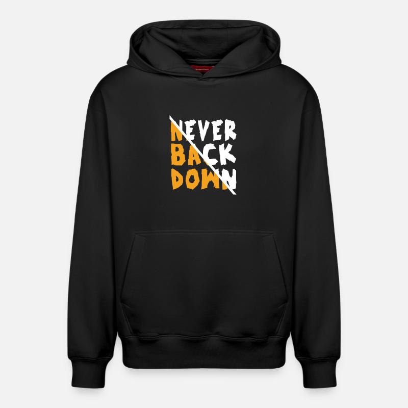 Never Back Down Design - Relaxed Unisex Organic Hoodie – von SPREAD - Schwarz