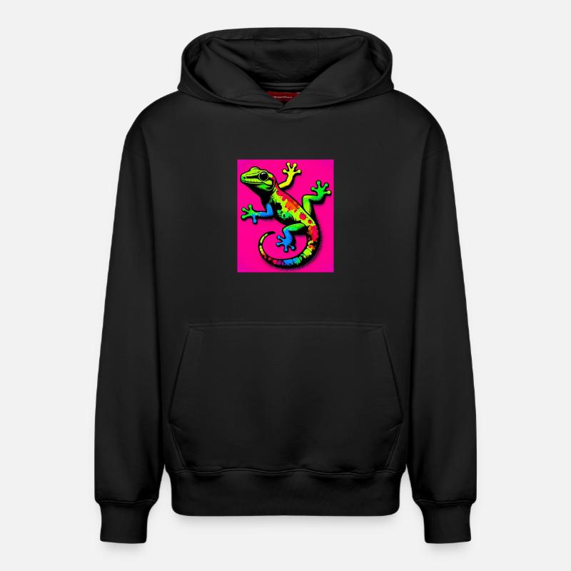 Gecko - Sweat à capuche unisexe décontracté en coton biologique – de SPREAD - noir