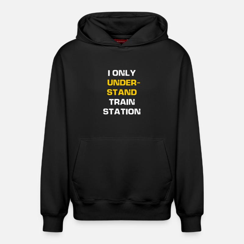 Je comprends seulement la gare - Sweat à capuche unisexe décontracté en coton biologique – de SPREAD - noir