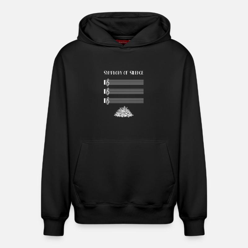 Symphonie du silence - Sweat à capuche unisexe décontracté en coton biologique – de SPREAD - noir