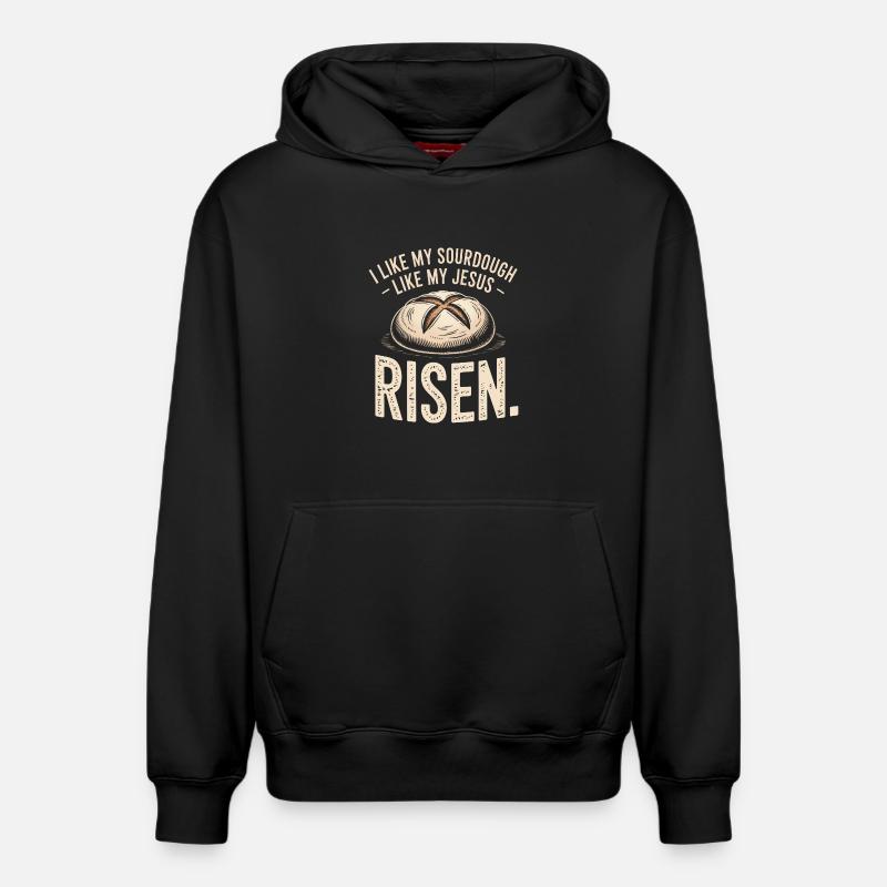 Levain de Jesus Tee - Sweat à capuche unisexe décontracté en coton biologique – de SPREAD - noir