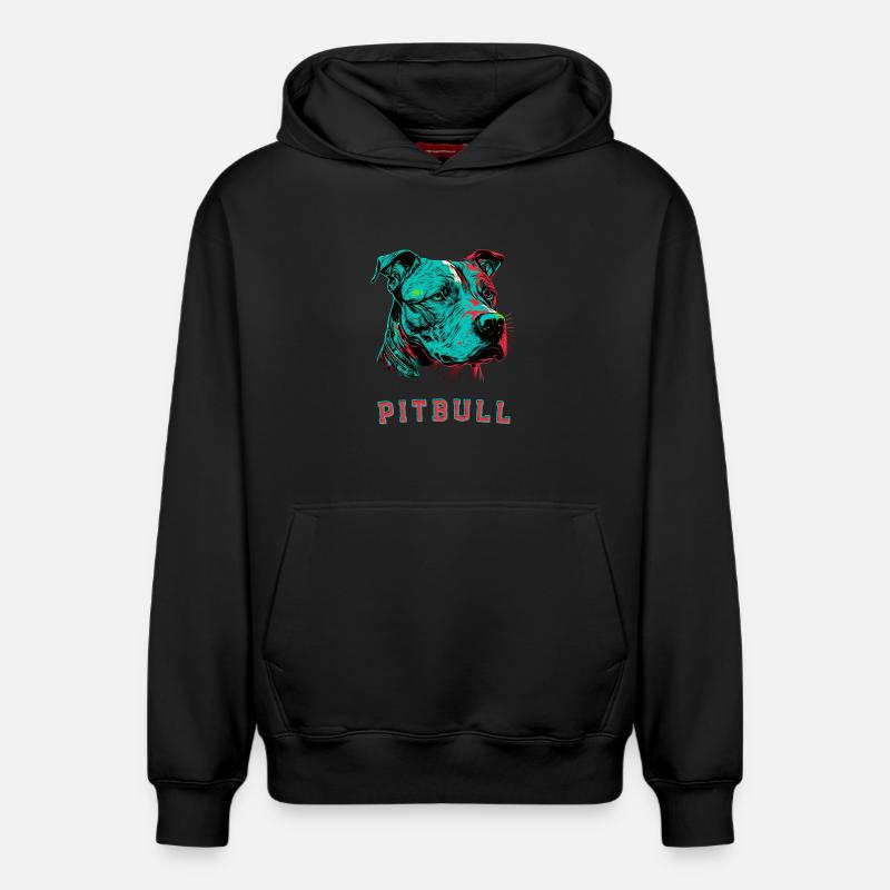 Pitbull - Sweat à capuche unisexe décontracté en coton biologique – de SPREAD - noir