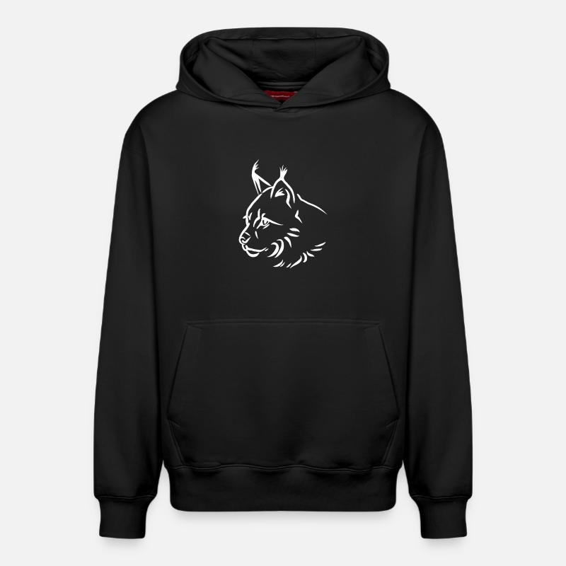 Lynx Portrait - Sweat à capuche unisexe décontracté en coton biologique – de SPREAD - noir