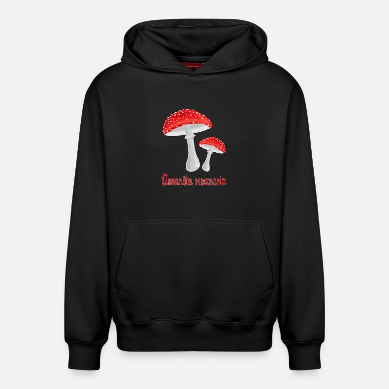 Champignons d’automne - Sweat à capuche unisexe décontracté en coton biologique – de SPREAD - noir
