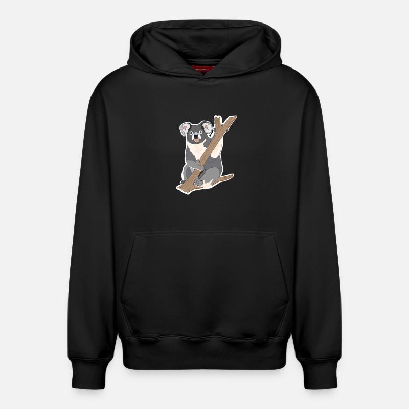Koala Koala Ours - Sweat à capuche unisexe décontracté en coton biologique – de SPREAD - noir