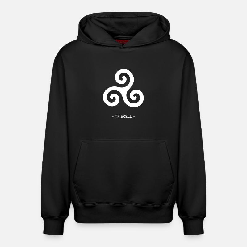 Triskell - Sweat à capuche unisexe décontracté en coton biologique – de SPREAD - noir