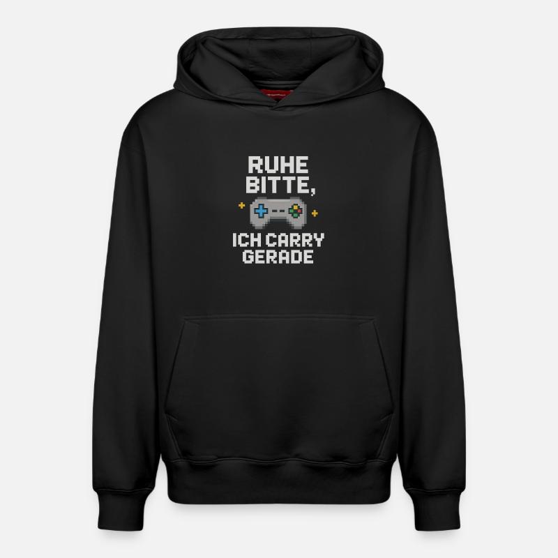 Silence Please Pixel Controller Graphiques - Sweat à capuche unisexe décontracté en coton biologique – de SPREAD - noir