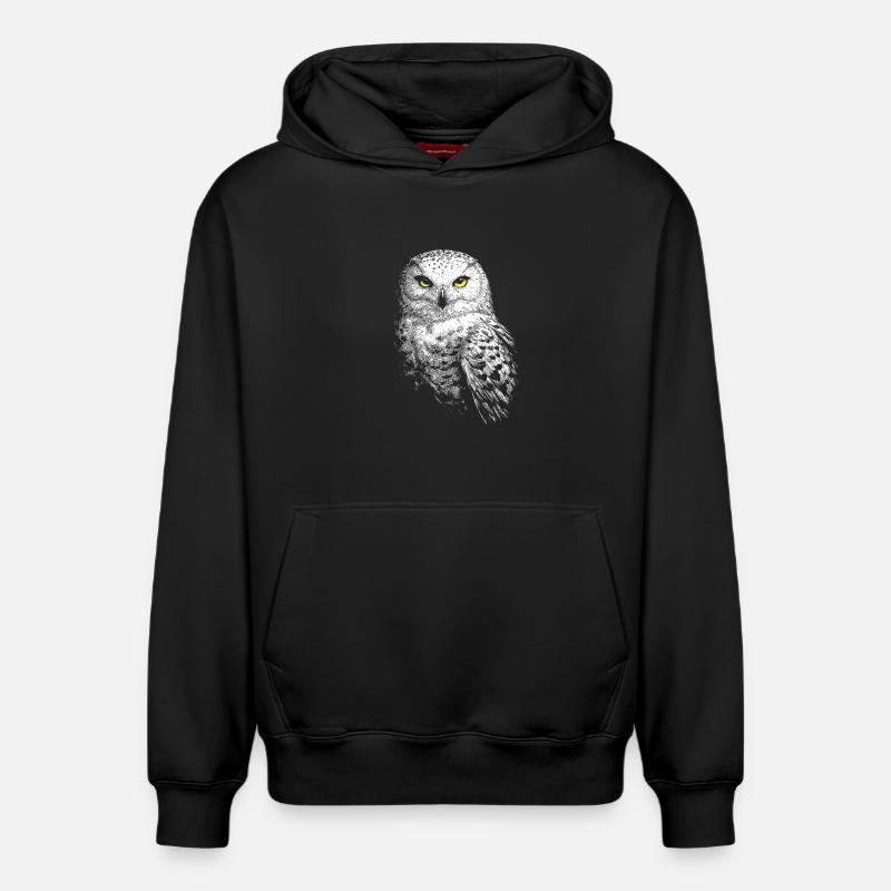Harfang des neiges - Sweat à capuche unisexe décontracté en coton biologique – de SPREAD - noir